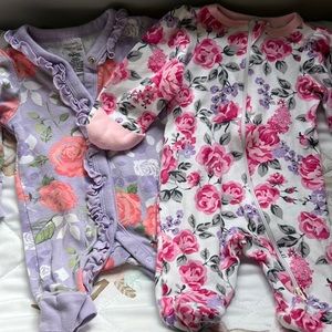 Bundle of 4 Footed zip up onesies